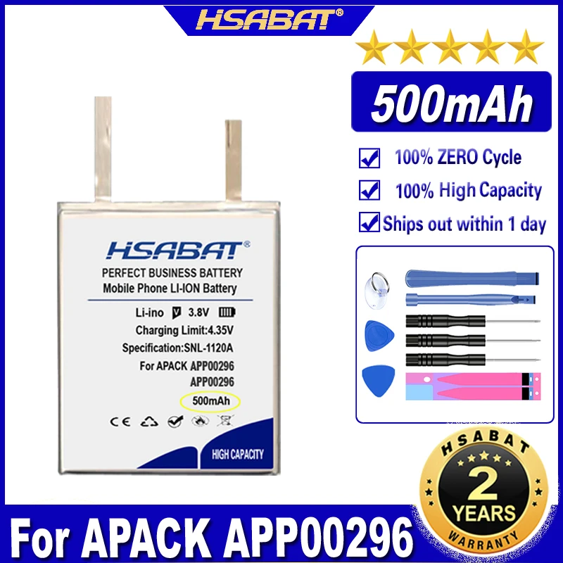 Tanie HSABAT APP00296 3.8V 500mAh akumulator do akumulatorów Apack 1ICP4/24/28 (bez złącza) sklep
