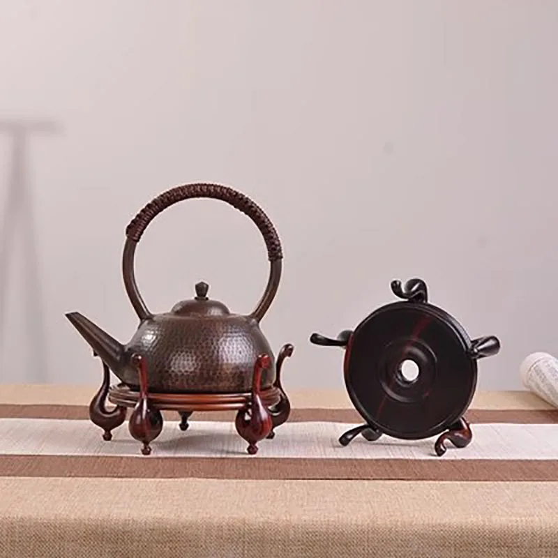 Redwood-Gilt Flower Pot, Purple Light, Sandalwood, Gold Ornament Base, Copper Vase, Retro Bonsai, Jade, Tea Pot, Copper