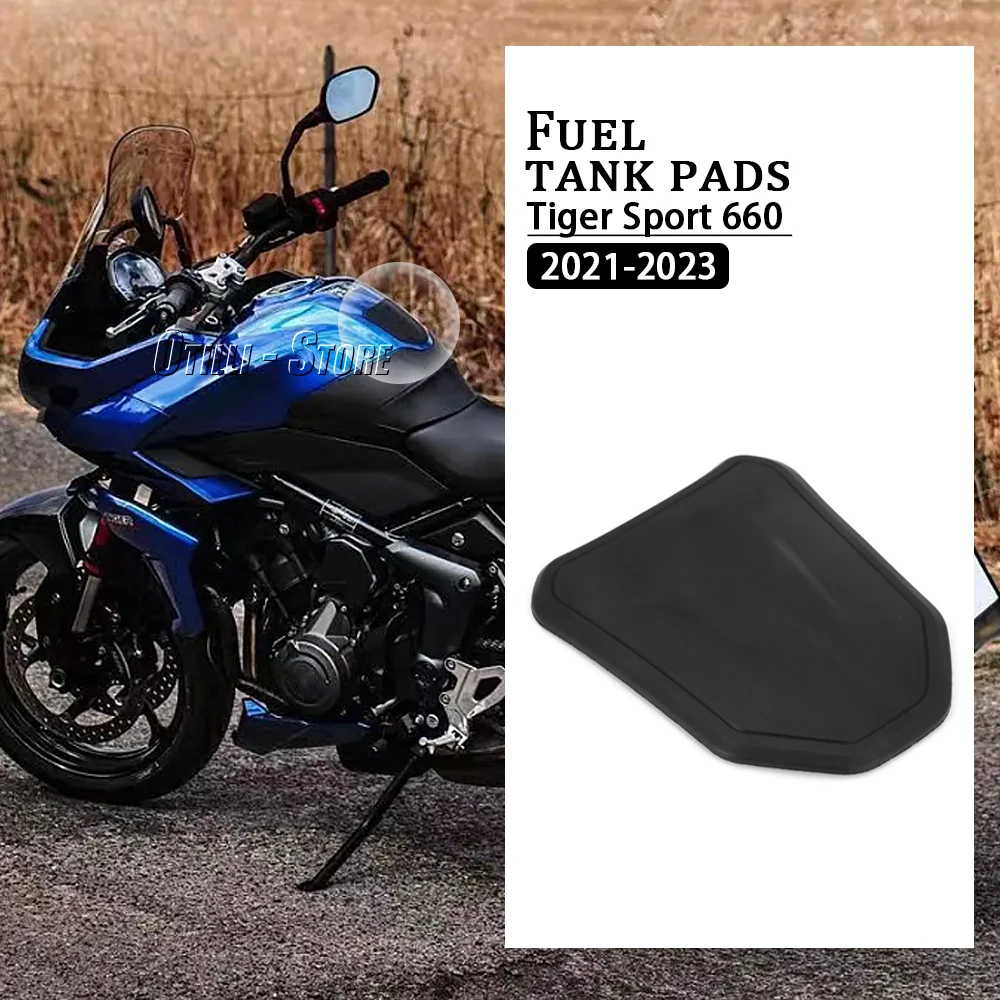 Motorcycle Black Tankpad Anti-slip Tank Pad Protection Stickers Middle Fit 660 2021 2022 2023 For Tiger Sport 660 TIGER SPORT stylish tiger imprint full protection leather wallet stand phone shell case for realme c21y green