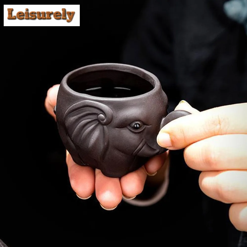Creative Purple Clay Teapot Cute Elephant Model Filter Kettle Household Zisha Tea Set Chinese Customized Beauty Cha Tea Infuser