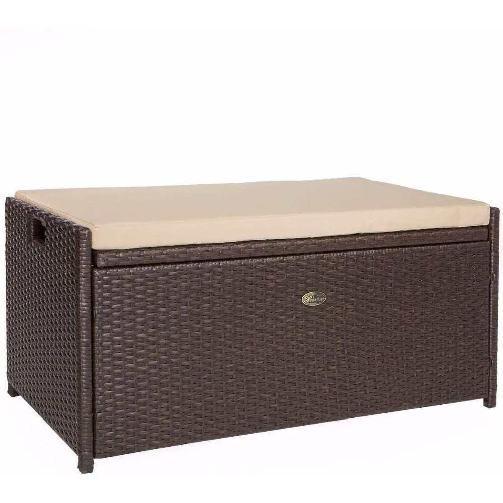 

Seat Cushion 60 Gallon Outdoor Patio Storage Bench Shed Cabinet Container Furniture Pools Yard Tools Porch Backyard