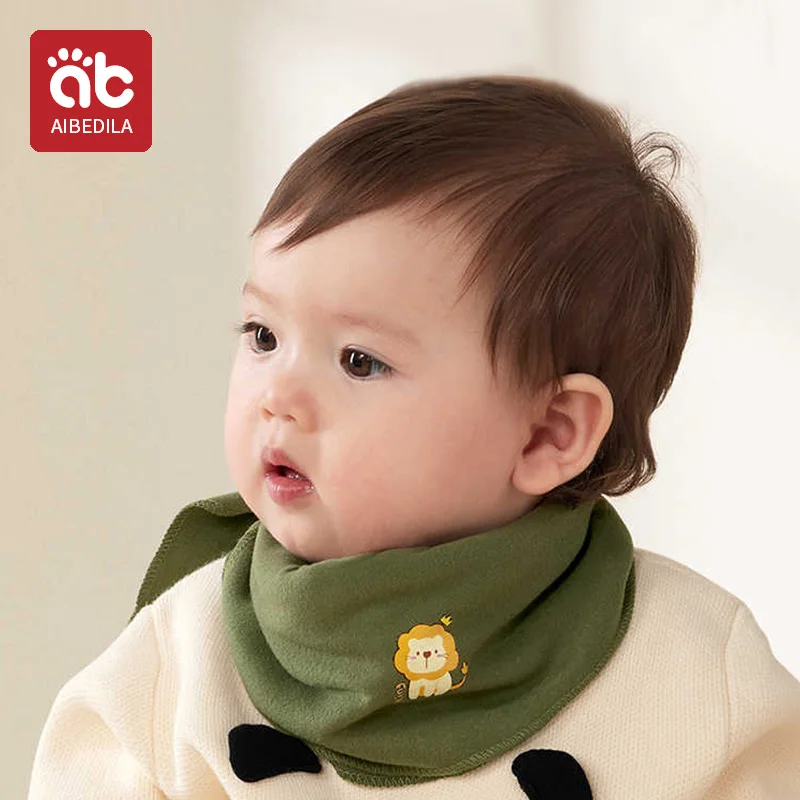 AIBEDILA Cotton Baby Triangle Scarf autumn winter warm windproof neckerchief kids mouth towel boys girls children scarf