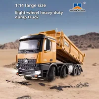 536 New 12-Channel 1:14 Alloy Remote Control Full-Scale 8-Wheel Heavy-Duty Engineering Dump Truck Remote Control Toy With Lights 1