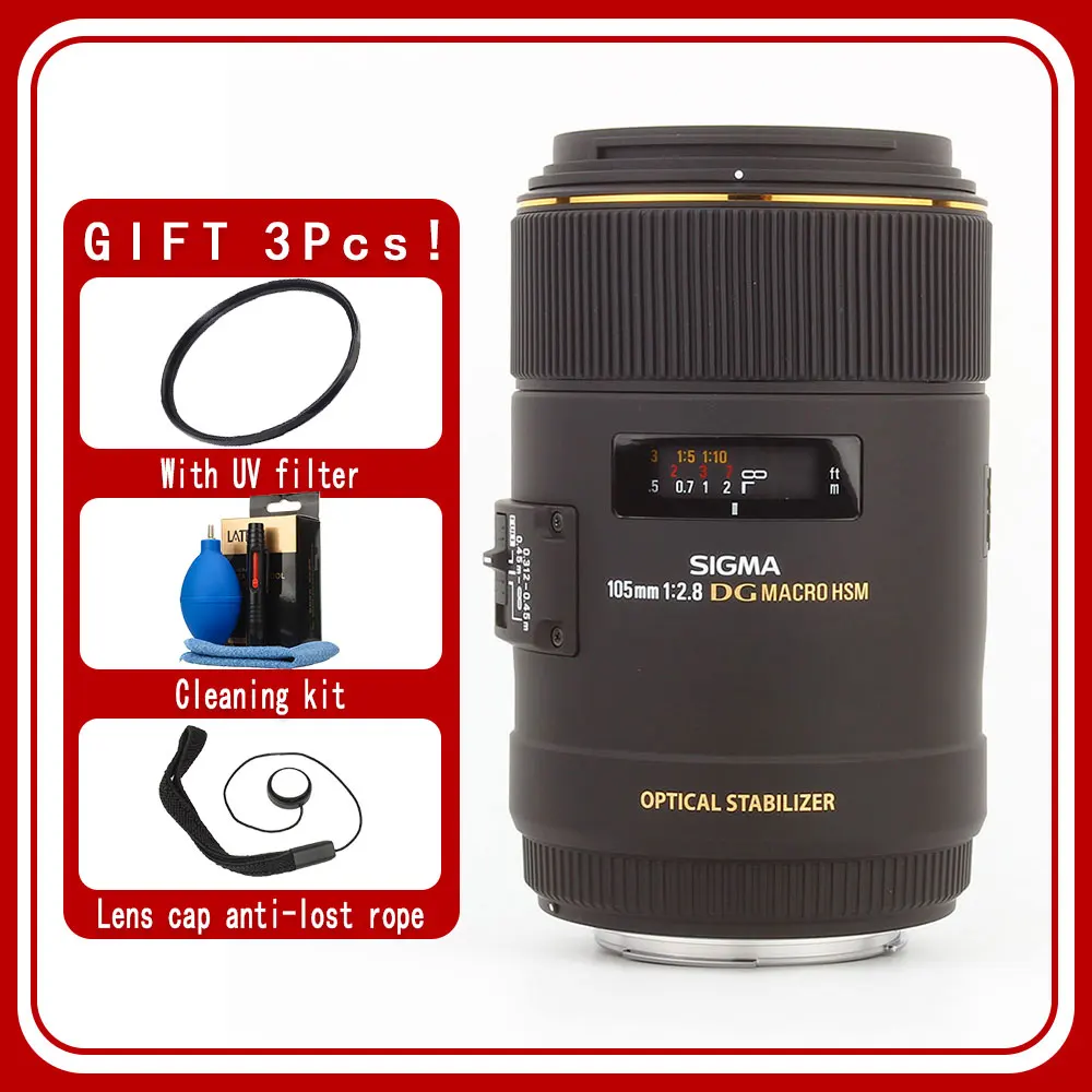 Sigma 105Mm F/2.8 Ex Dg Os Obiettivo Macro Hsm Per Nikon Canon