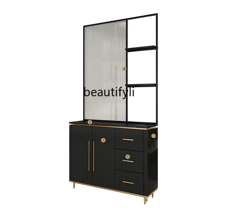 

Light Luxury Home Entrance Cabinet Shoe Cabinet Integrated Screen Hallway Living Room Simple Modern Locker Blocking Cabinet