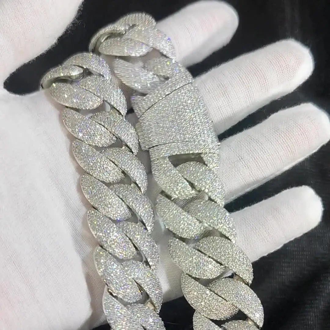 Hip Hop Full Iced Out Zircon 5-Row Stone Heavy And Thick Necklace
