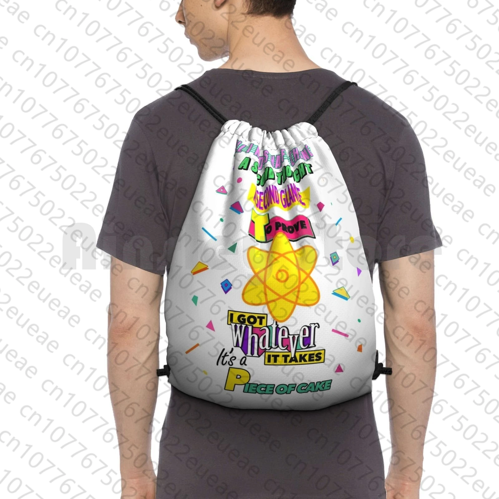 

É um pedaço de bolo mochila cordão saco equitação escalada ginásio saco se destacar 90 s filmes 90 s cultura pop 90 s tv 1990s