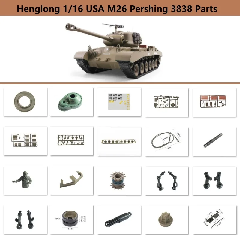 1/16サイズ戦車ラジコン US M26パーシング ヘンロン3838-1 Rcタンク