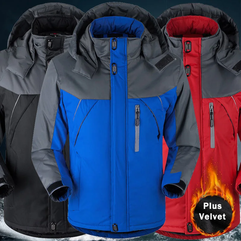 

New Camping Hiking Jacket Men Autumn Winter Fleece Outdoor Sports Coats Climbing Trekking Windbreaker Travel Waterproof Jackets