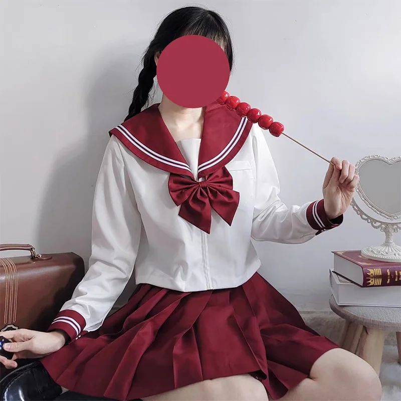 Japanese School uniform s-xxl JK Uniform School Girl Uniform Green Costume Women's Sexy JK Suit Sailor Jacket Pleated Skirt suit 5