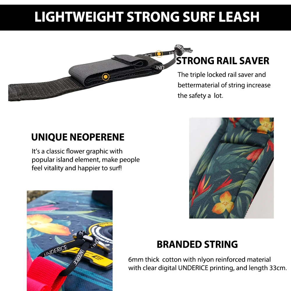Surfboard Leash Surf Leash SUP Board Surf Leg Rope TPU Stainless Swivels Inflatable Paddle Board Longboard Foot Rope