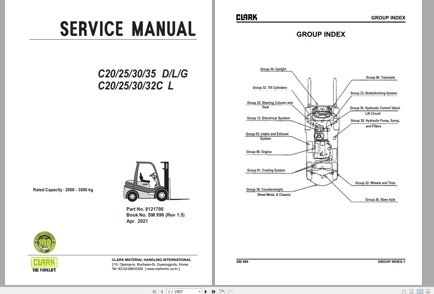 Clark Forklift 2022 8.12GB Service Manual &amp; Operator Manual PDF DVD ...