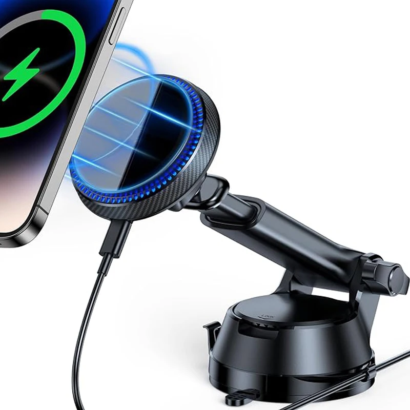 Tenmtoo Magnetic Wireless Car Charger 15W Fast Charging Car Charger Holder Dashboard Car Phone Holder for iPhone 15 14 13 Series