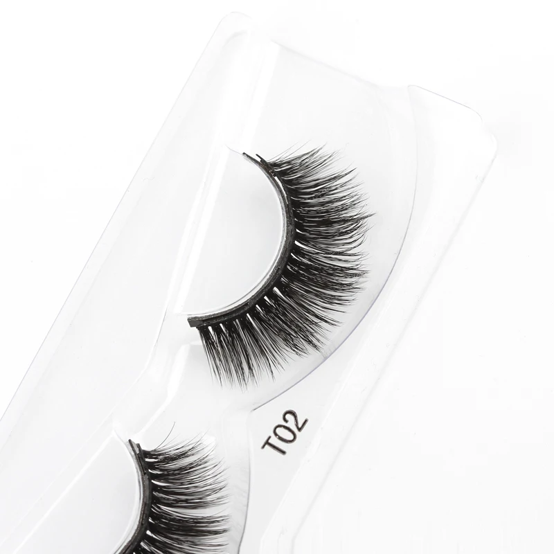 Fake Eyelashes 1 Pair Magnetic eyelashes handmade magnetic false eyelashes magnet mink hair false natural magnetic makeup tools