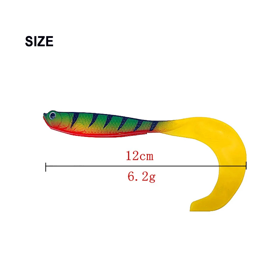1Pcs Soft Fishing Lure Lead Hook Lure Soft Lure 125mm/6.5g Silicone Wobblers Artificial Swimbait Bass Pike Trout Fishing Tool