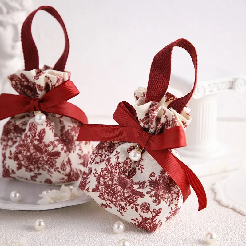 10/30/50Wedding Candy Box Sugar Bag with Handles Party Favors Packaging Supplies Wholesale Gift Bags for Christmas Halloween 2