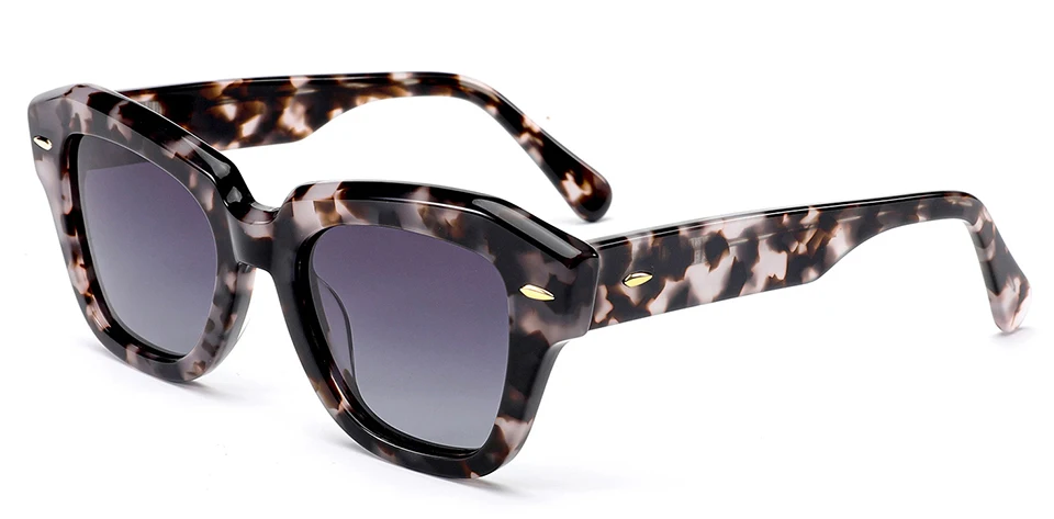 Chunky Acetat Rahmen Polarisierte Sonnenbrille Frauen Trendy Cat Eye Geometrische Sonnenbrille Für Männer Niet Sol De Janeiro UV400 – Detail 6