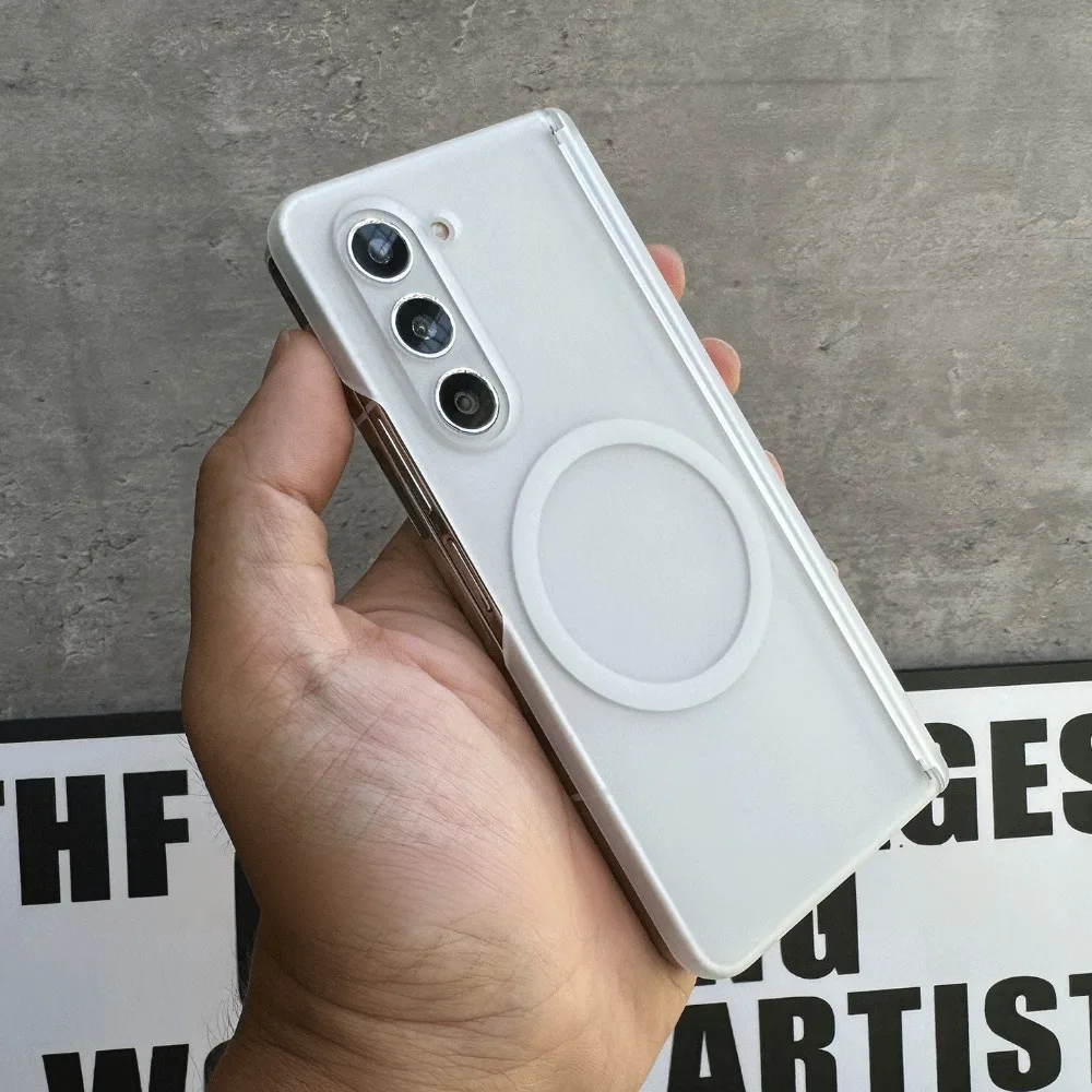 Business Translucent Magnetic Magsafe Phone Case with Clear Hinge Protection
