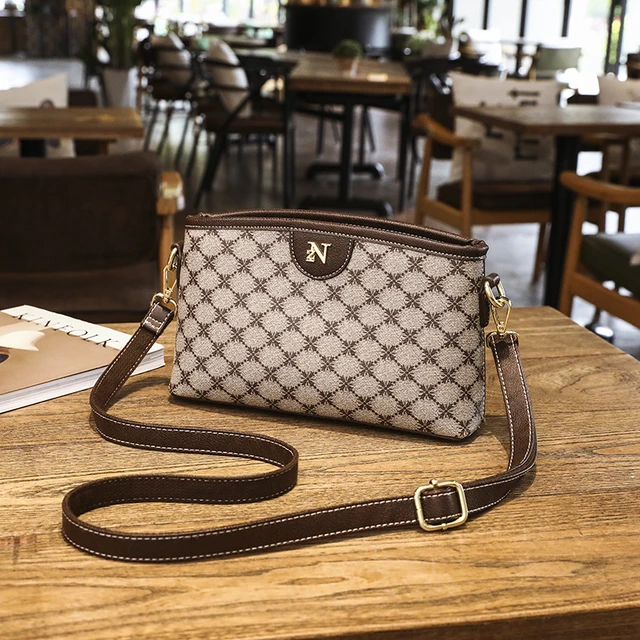 Retro Printed Handbag For Women, Fashion Square Crossbody Bag