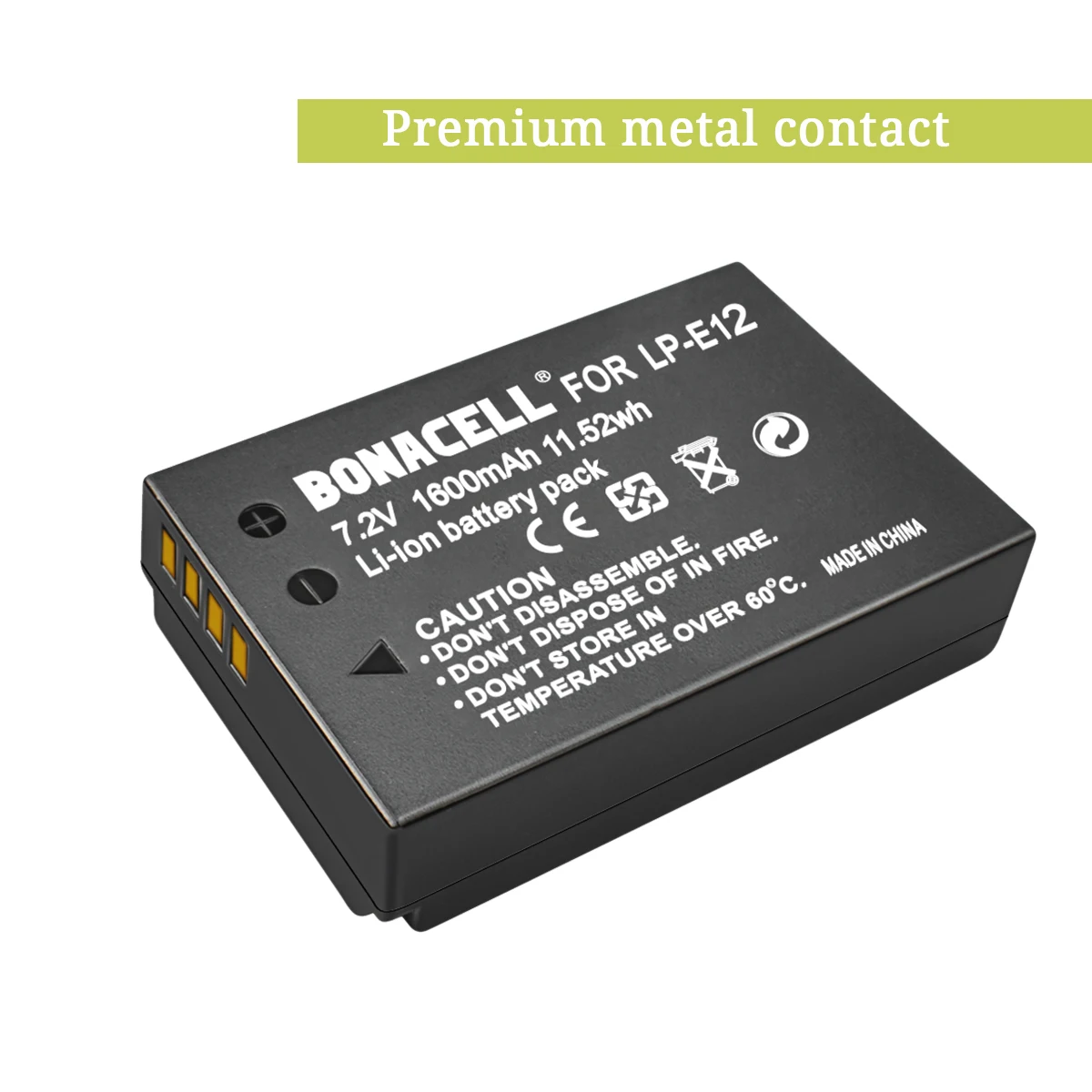 Digital Camera Battery LP-E12 For Canon Rebel SL1 100D Kiss X7 EOS-M EOS M M2 EOS M10 M50 M100 1600mAh