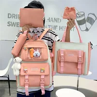 Korean Version Letter Contrast Backpack For Elementary School For Girls Middle And High Students 2