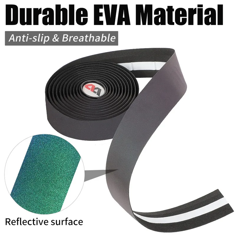 WEST BIKING Reflective Bike Handlebar Tape Quality EVA Shockproof Bike Cycling Bar Tape Wrap Bar Plugs Bicycle Accessories