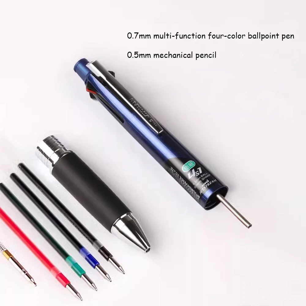 Japan UNI JETSTREAM Multi-function Pen 4 Color Ballpoint Pen+Pencil MSXE5-1000 Anti Fatigue Smooth 0.5/0.7mm Stationery