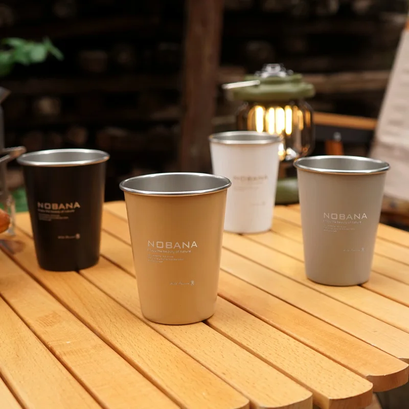 Outdoor camping cup 4-piece set 304 stainless steel cup camping picnic barbecue beer cup water cup Coffee cup 2