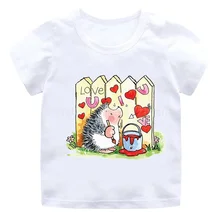 

Cute Hedgehog Animal Cartoon Kids T-Shirts Funny Baby Boys Funny T shirt Children Summer Short Sleeve Tops Girls Clothes 3-13Y