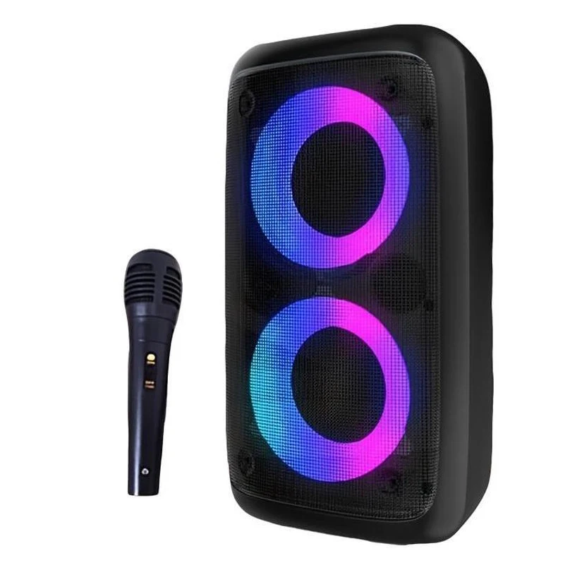Portable Wireless Bluetooth Karaoke Speaker With Microphone And Led_voghion.com