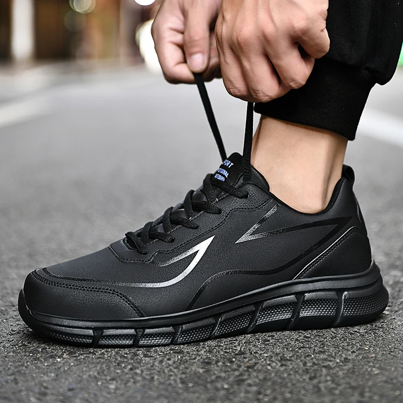 Zapatillas de deporte para Hombre, zapatos informales de Pu, impermeables, ligeros, para caminar, talla grande 48, 2022