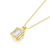 Luxury 100% Real 14k Gold Necklace for Women 6*8mm 2ct Emerald Cut Moissanite Diamond Stone AU585 Pendant Wedding Gifts Jewelry 5