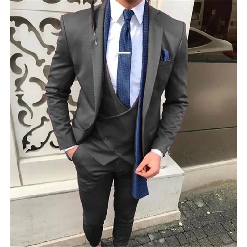 2024 New Casual Fashion Men's Suit  Gentleman Suit British Style Banquet Groom Best Man Dress  Suits for Men  Suit Men