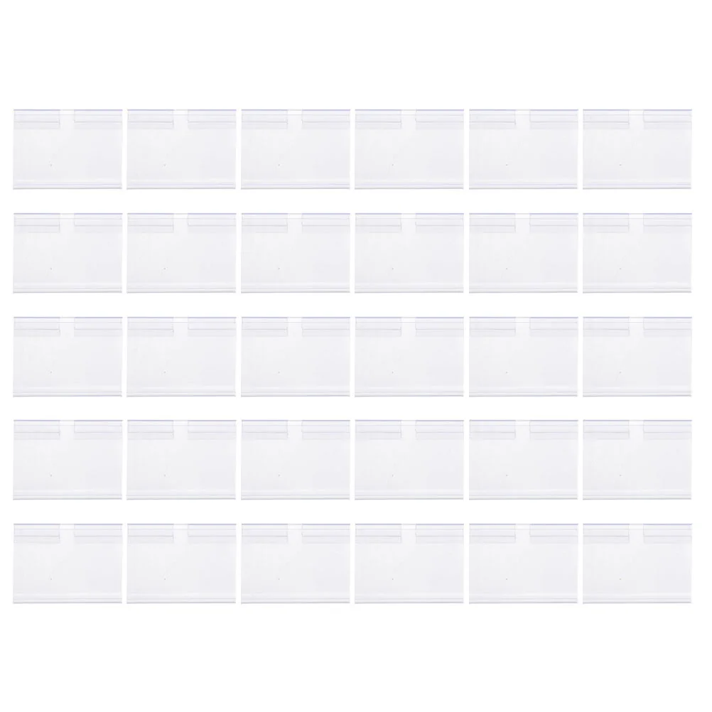 

50 Pcs Pvc Label Plastic Hook Shelf Price Card Set 50pcs (60*42mm) Clear Sign Stands Holder Shop Tags Display Supermarket