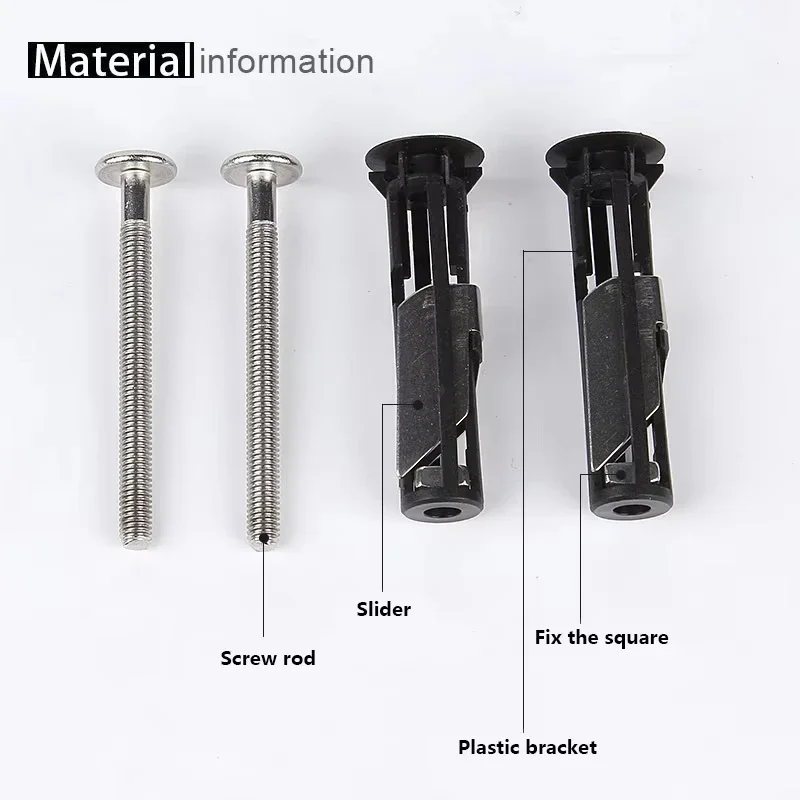 Toilet Seat Fastener Bolt kit Heavy Duty Stainless Steel Tank Toilet Bolt Hinge Screw Retractable Cover Kit