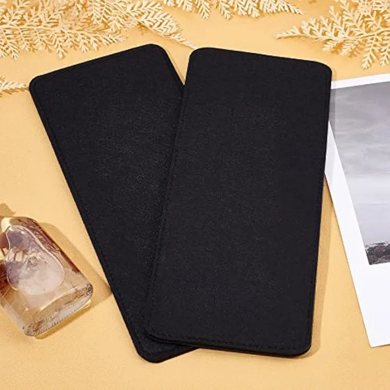 Black Felt Base Shaper, 2pcs 12x5" Bag Bottom Shaper Pad Arc Corner Bag Liner Board Insert for Tote Leather Purse Handbag