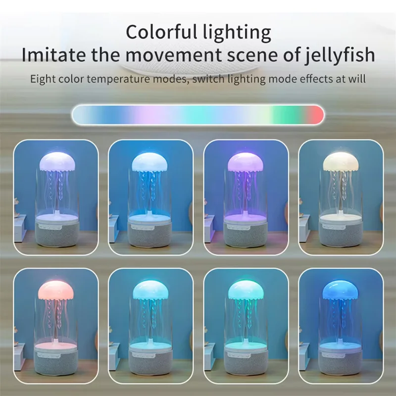 K19 Creative Portable Colorful Jellyfish Lamp Bluetooth Speaker HiFi Stereo 3D Surround Subwoofer Home Theater Sound System 4