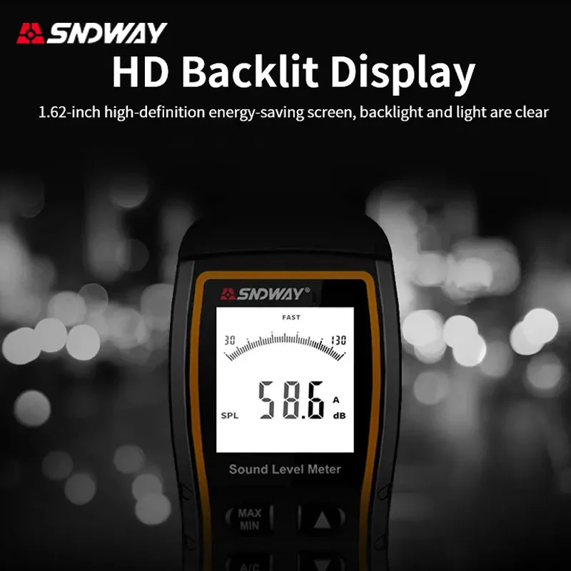 SNDWAY SW 523 524 Sound Level Meter 30 to 130 dB Detector Digital Professional Decibelimeter Noise Level Decibel Meter 6