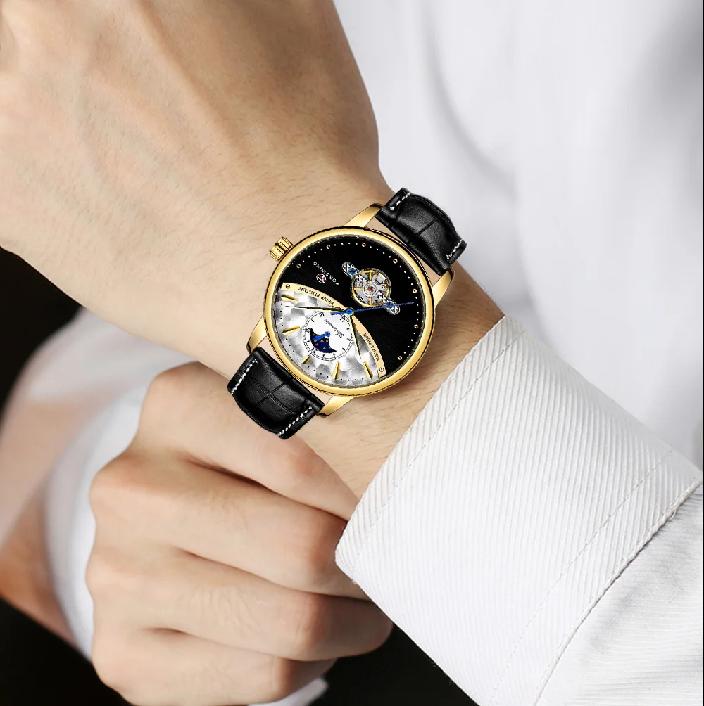Forsining 339L Neue Luxus Männlichen Mechanische Armbanduhren Leben Wasserdicht Automatische Bewegung Uhren Leder Uhr Für Männer Uhr_voghion.com