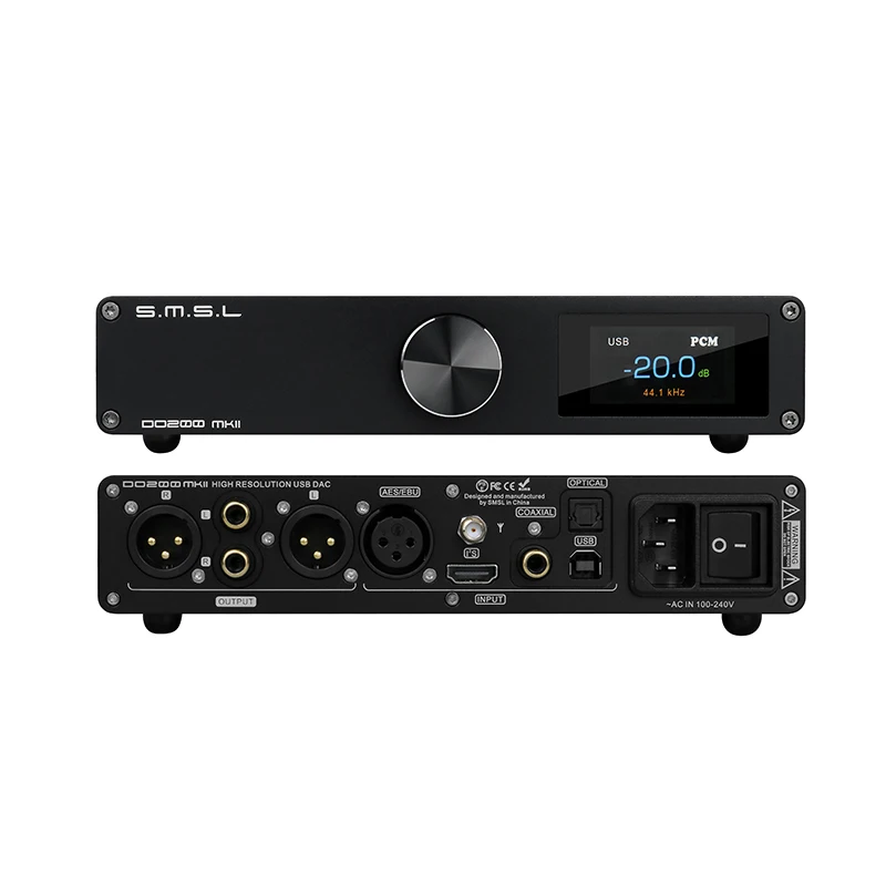 SMSL DO200 MKII 디지털-아날로그 오디오 컨버터 ES9068AS*2 MQA 디코더(BT5.0 32Bit/768kHz DSD512 지원 OPA1612*5 리모컨 포함)