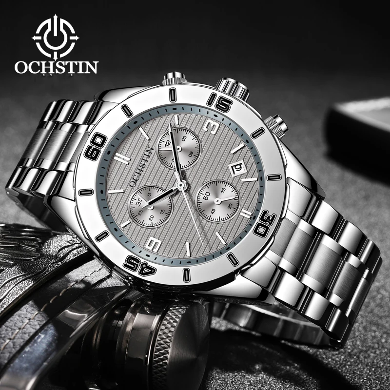 OCHSTIN Hot Model 2024 Mariner Series Sport Street Waterproof Watch Multifunction Quartz Movement Men's Quartz Watch
