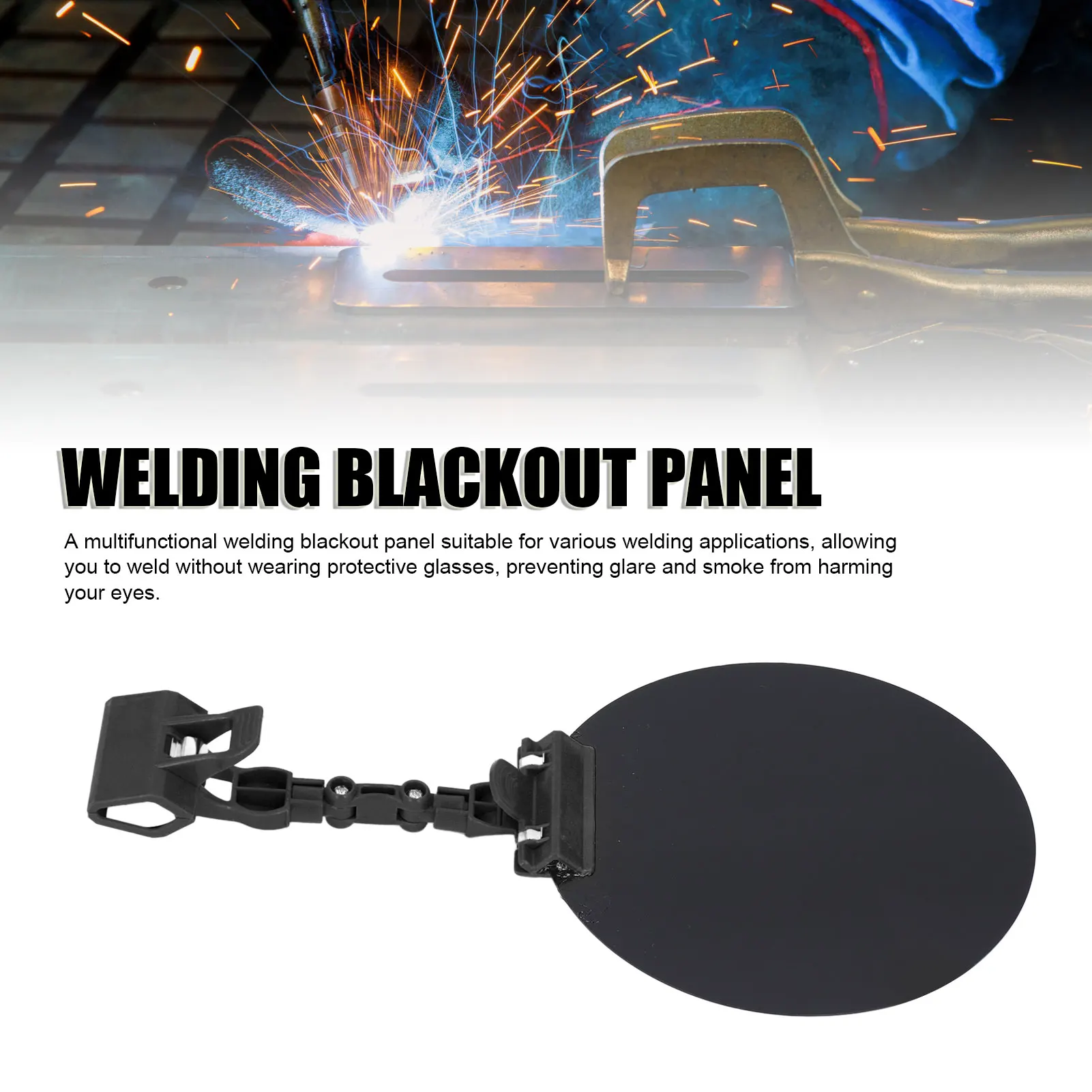 Welding Blackout Panel Auto Darkening Adjustable Clip On 18cm Round Light Blocking Plate For Argon Arc Welding Projects Black
