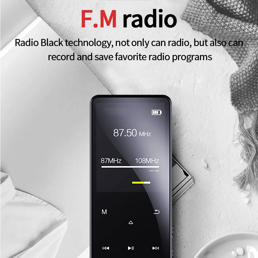 8-128GB MP3 MP4 Player Touch Bluetooth 5.0 Lossless Audio Recorder Music HiFi Portable Audio Walkman FM Radio E-Book mp3 mp4 player