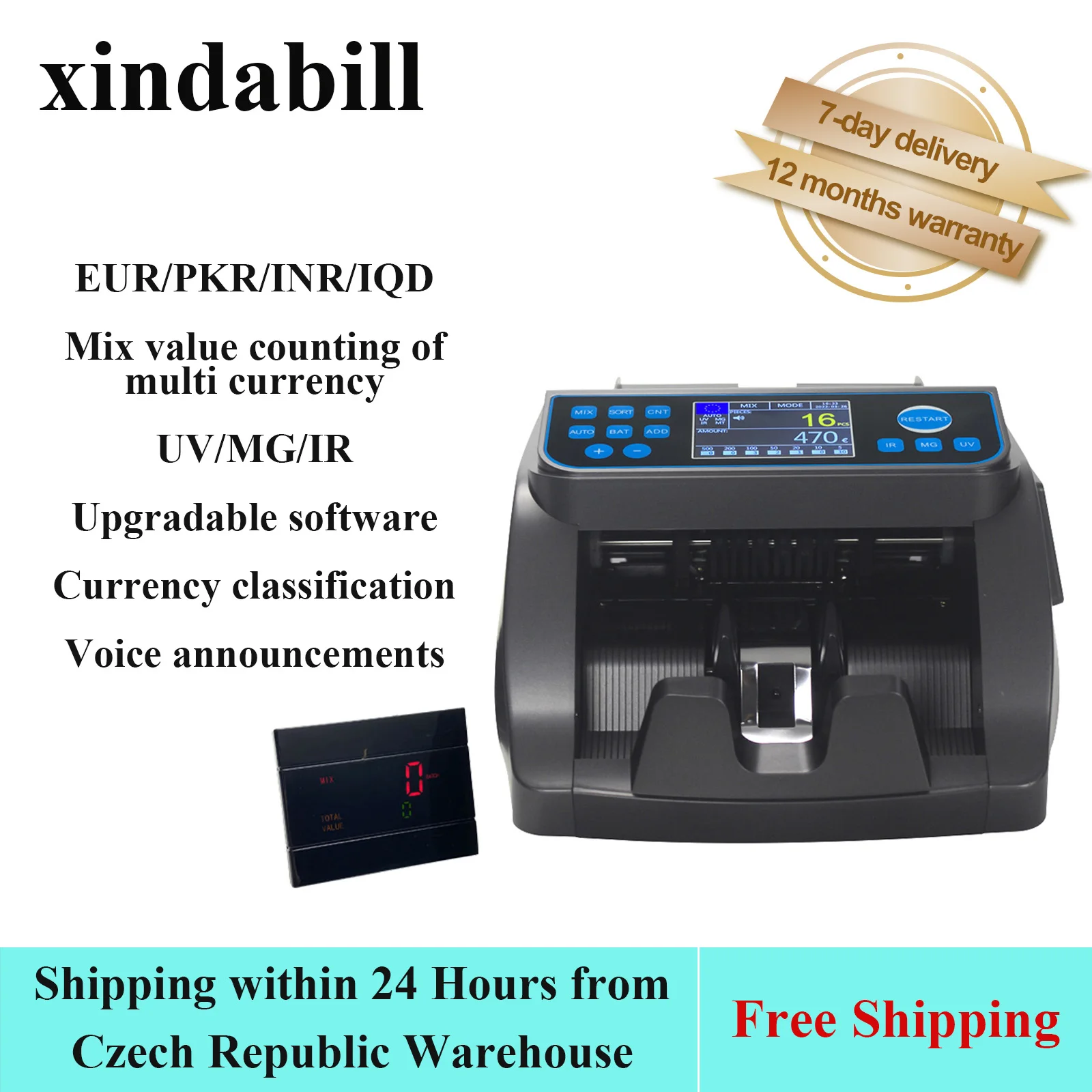 PKR EUR INR IQD Mix Value Money Counting Machine Fake Cash Bill pkr-eur-inr-iqd-mix-value-money-counting-machine-fake-cash-bill
