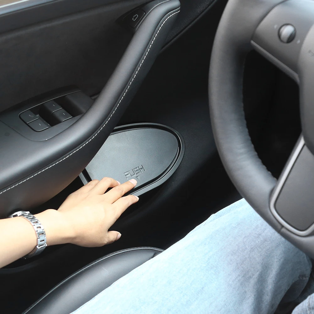 2PCS Front Door Trash Can For Tesla Model Y-Door Storage Box Garbage Can Car Interior Storage Modification Accessories