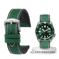 Universal Waterproof Rubber Watch Strap - Unisex, 19 - 24mm Adjustable Bracelet Wristband - 21mm - width (Green white - S pin)