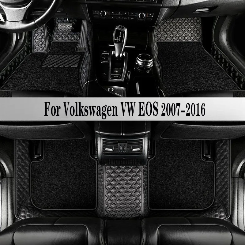 Car Floor Mat For Volkswagen VW EOS 2016 2015 2014 2013 2012 2011 2010 2009  2008 2007 Car Interior Accessories Accessory