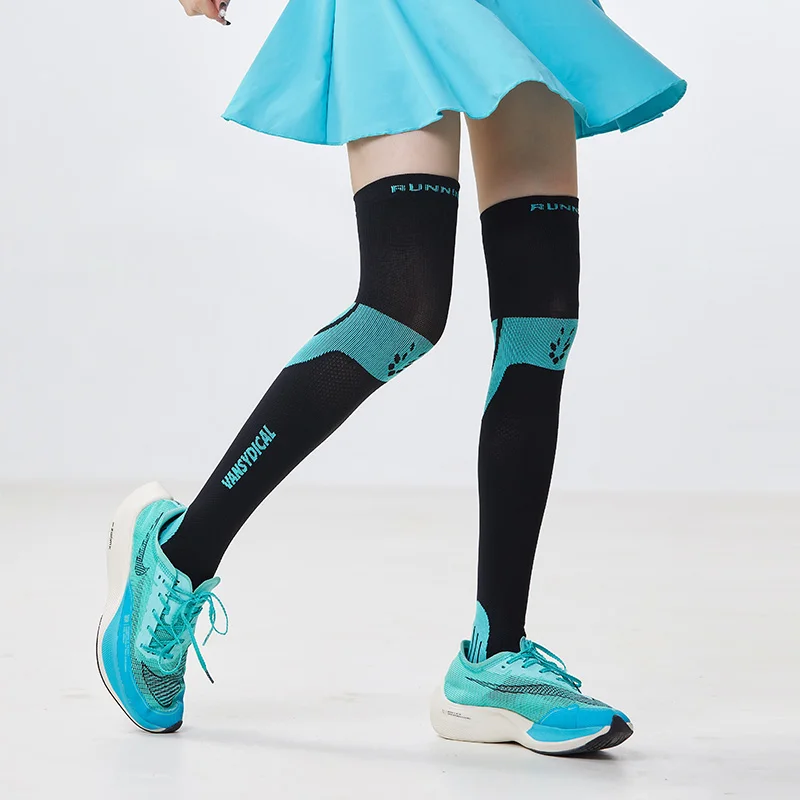 Over-the-knee Sports Socks Women Running Compression Socks Stockings for Marathon Cycling Football Basketball Veins Outdoor
