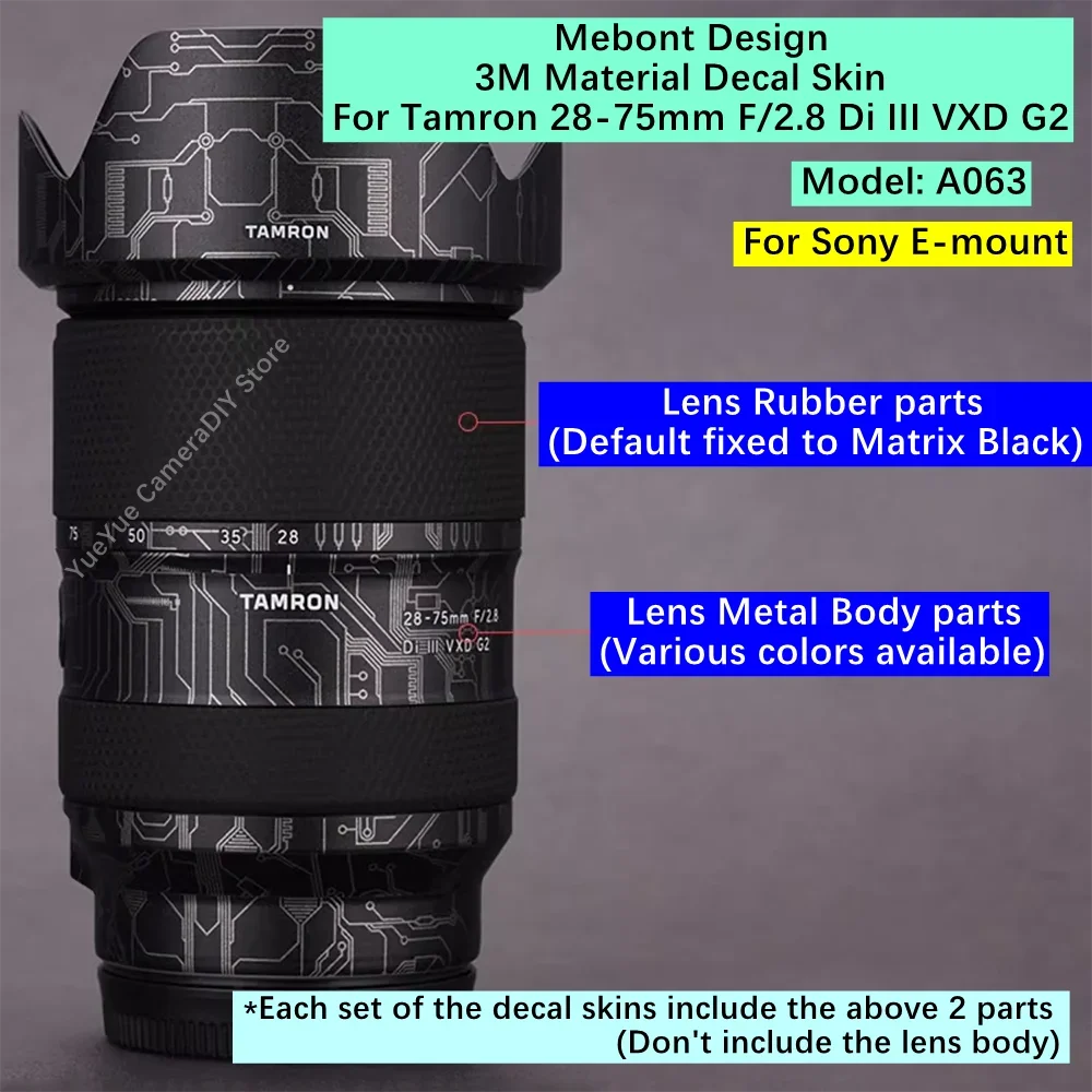 フィルム用ビニールフィルムカメラ,28-75mm f2.8 g2 a063ステッカー