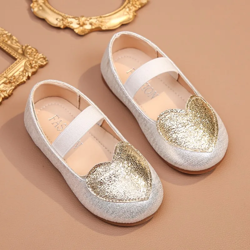 Children Princess Shoes Spring Autumn Sequins Girls Ballet Leather Shoes Classic Fashion Kids Causal Wedding Party Flat Loafers